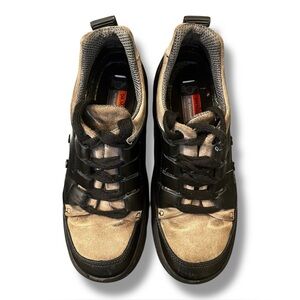 Dr Martens DM's AW004 9563 Black Leather Tan Suede Shoes Men's 6 Women's 8